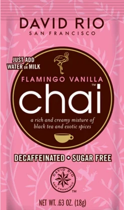 David Rio Flamingo Vanille Sugar Free Decaf. Sachets