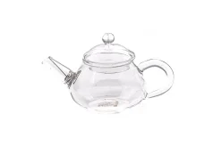 Glaskännchen Metallsieb 200 ml rund / Teekanne mit Metallsieb