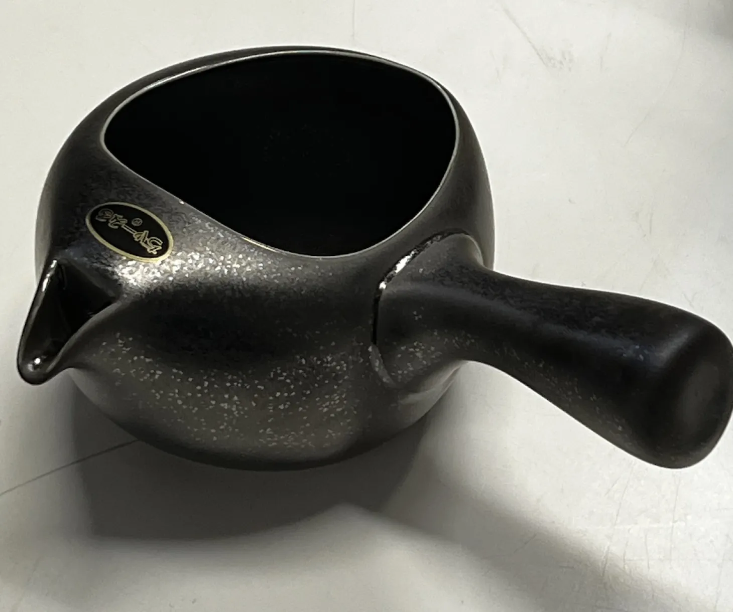 Japankanne (Kyusu) - offen metallic gesprenkelt