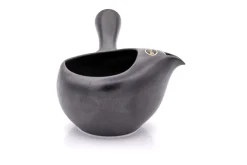 Japankanne (Kyusu) - offen schwarz-grau mit Metallsieb