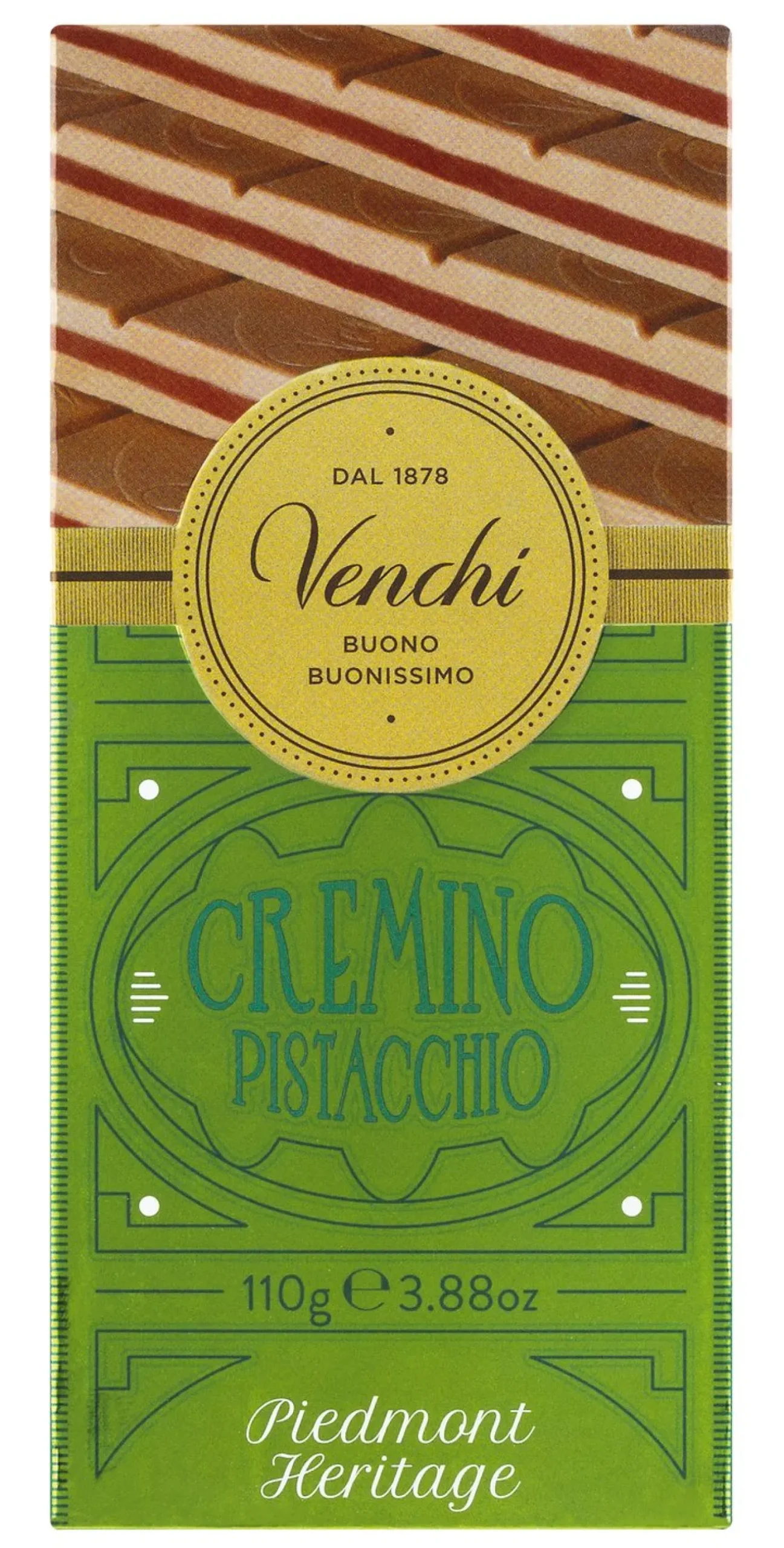 Venchi Tafel Pistachio Cremino - Gianduia-Pistazienschokolade, leicht gesalzen
